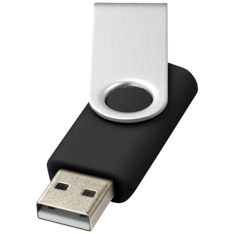 Rotačný USB flash disk, 2GB, čierna